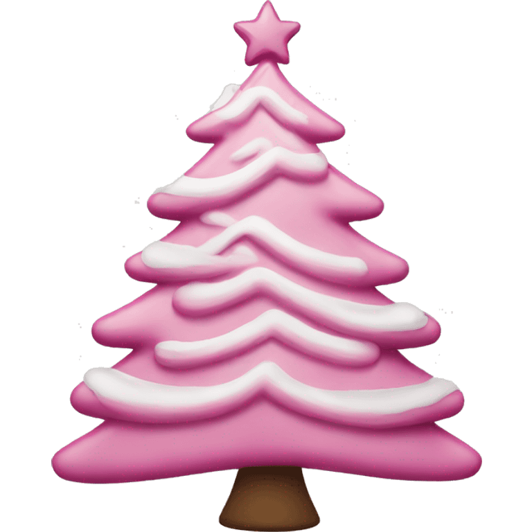 Pink and white Christmas tree emoji