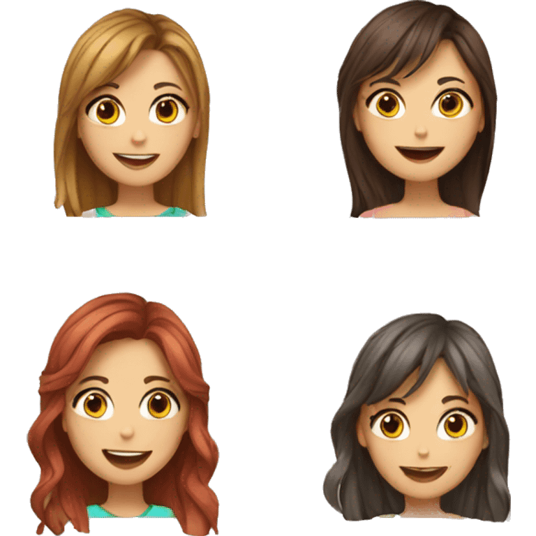 a group a girl friends having fun emoji