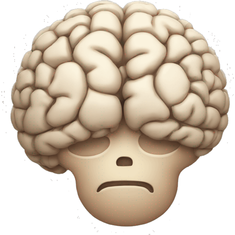 a very sad brain with a sad face   emoji