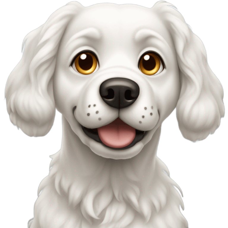 guilty white gold dog with a curly tail  emoji