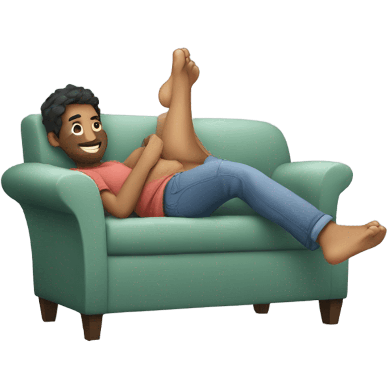 Happy with feet up emoji