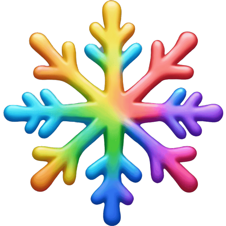 Rainbow snow flake  emoji