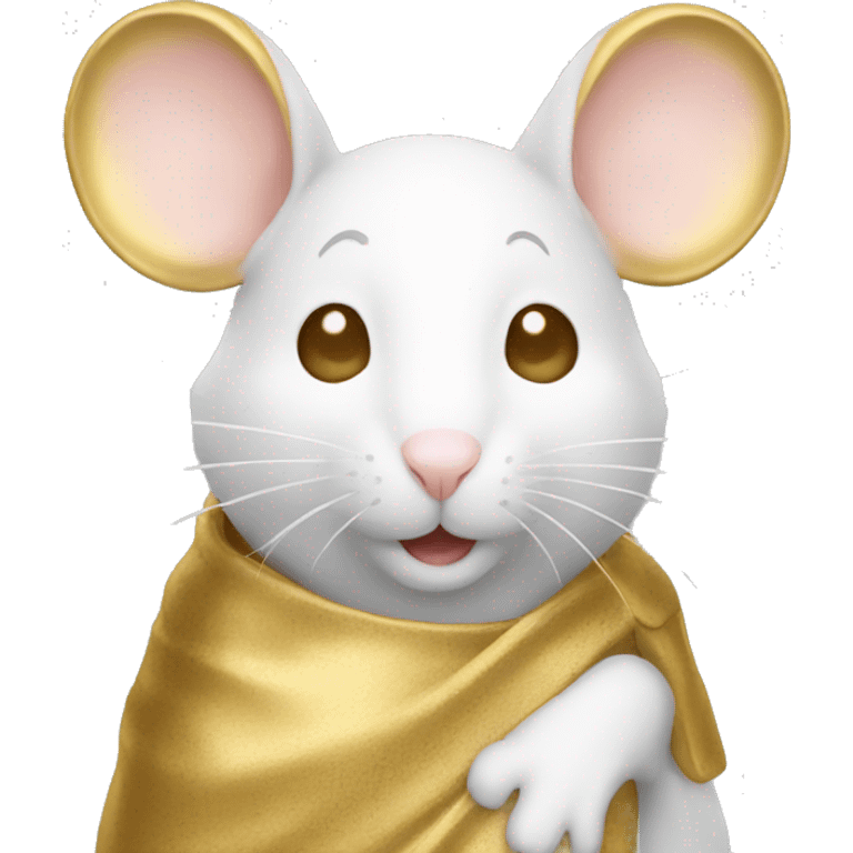 mouse gold and white emoji