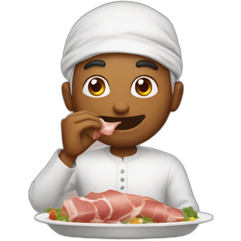 À arabish eating ham emoji