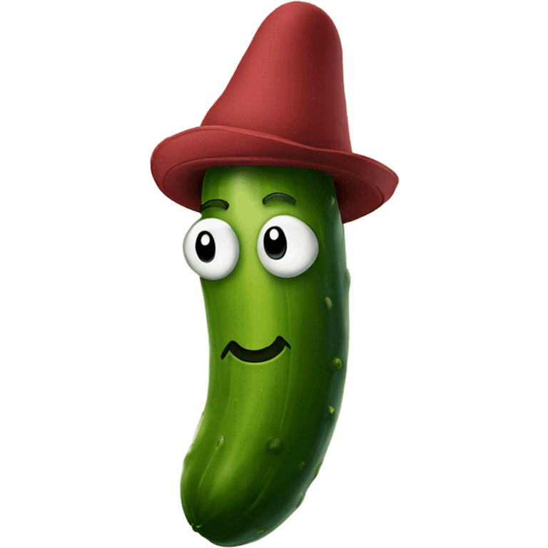 Pickle with hat  emoji