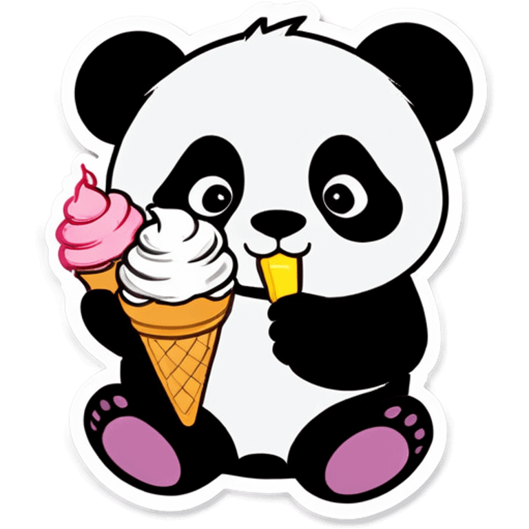 Panda eating ice cream emoji