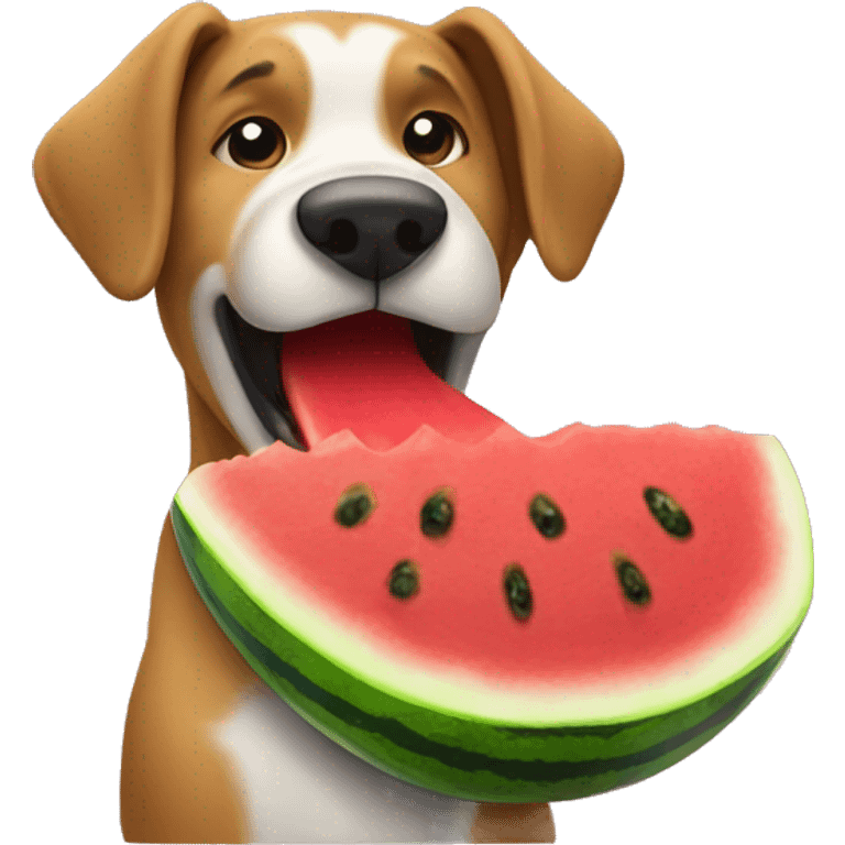 Dog eating watermelon  emoji