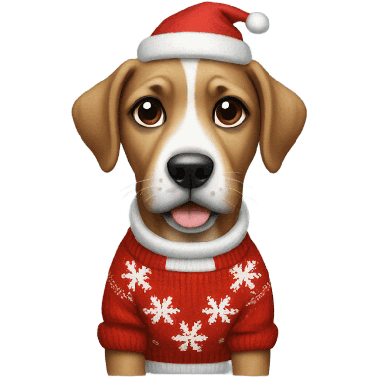 dog wearing christmas jumper emoji