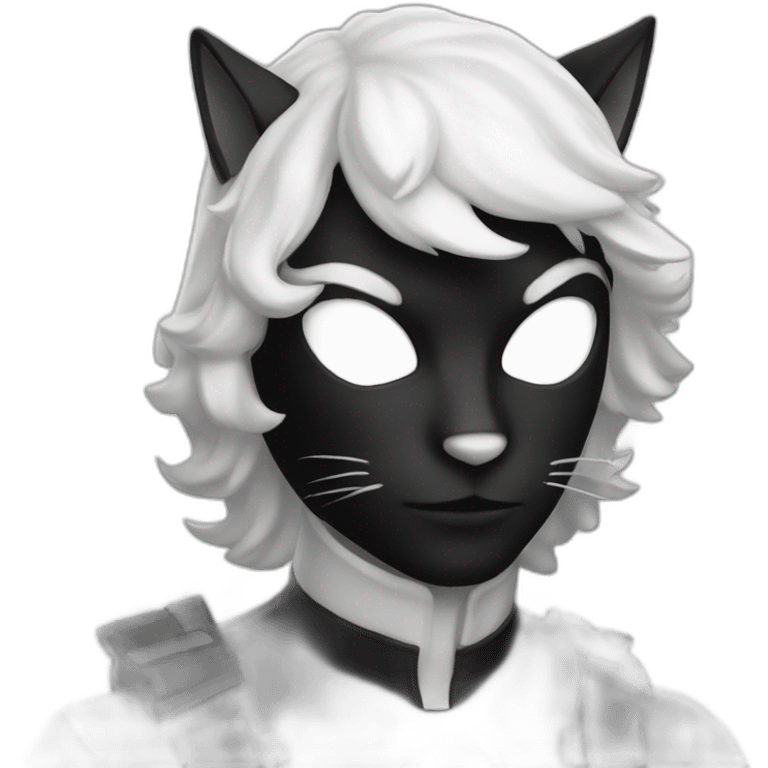 Chat noir et blanc  emoji