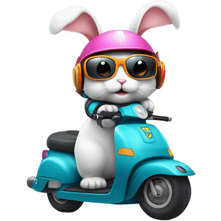 bunny riding a scooter emoji