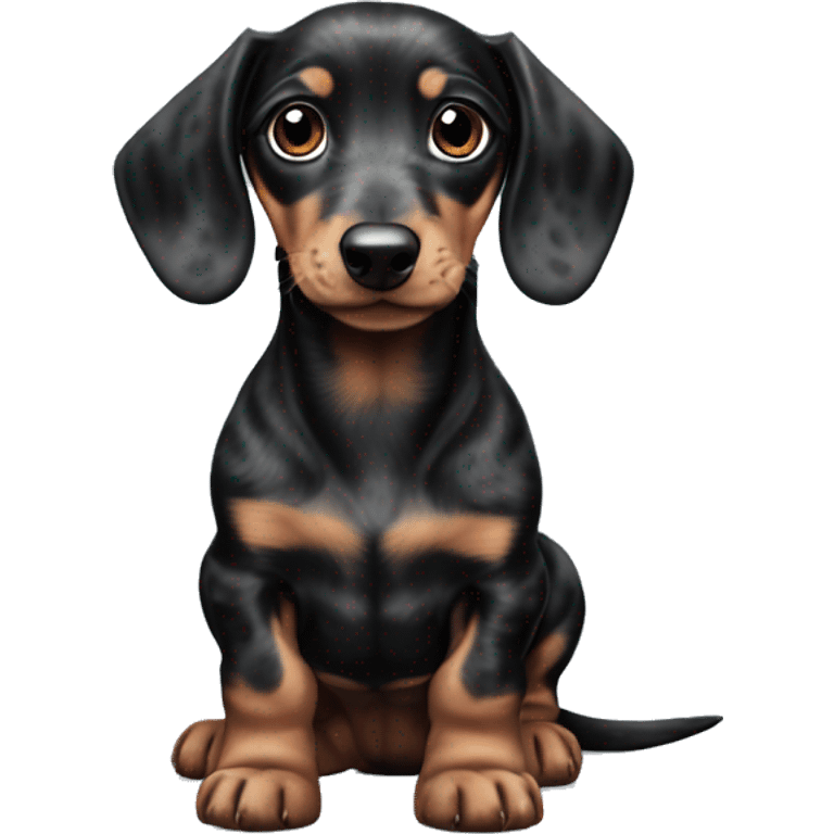 Black merle mini dachshund puppy emoji