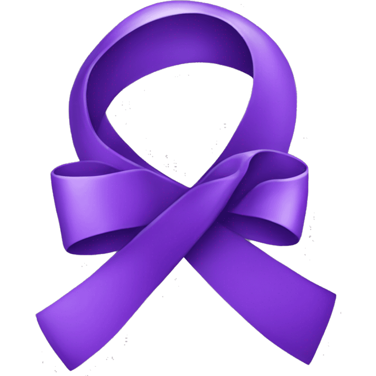 Purple ribbon on transparent background emoji