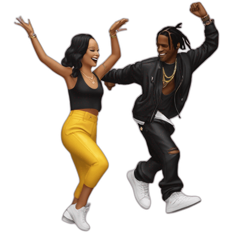 rihanna and asap rocky dancing emoji