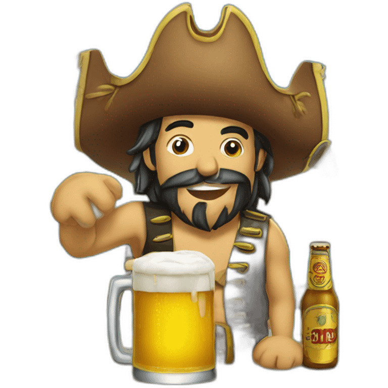 lufy el pirata tomando cerveza emoji