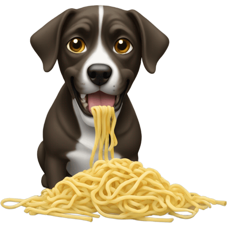 Dog eating noodles emoji