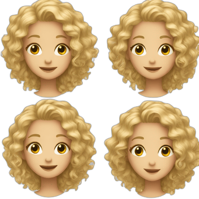 smiling girl with curly blonde hair emoji