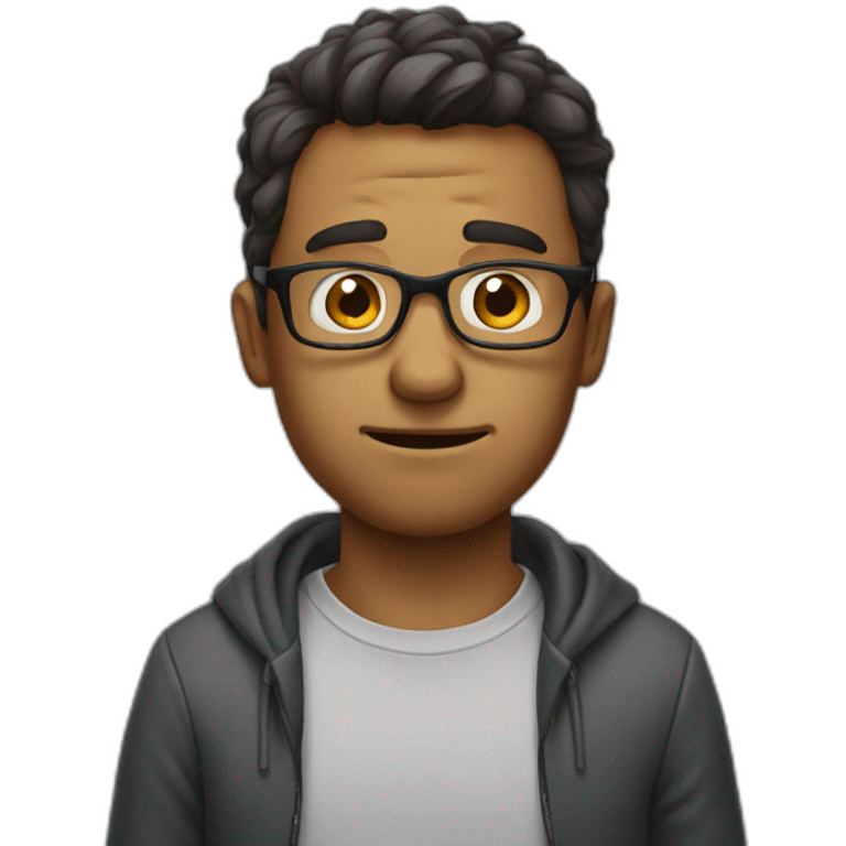 A man with glasses who is incredibly distressed emoji