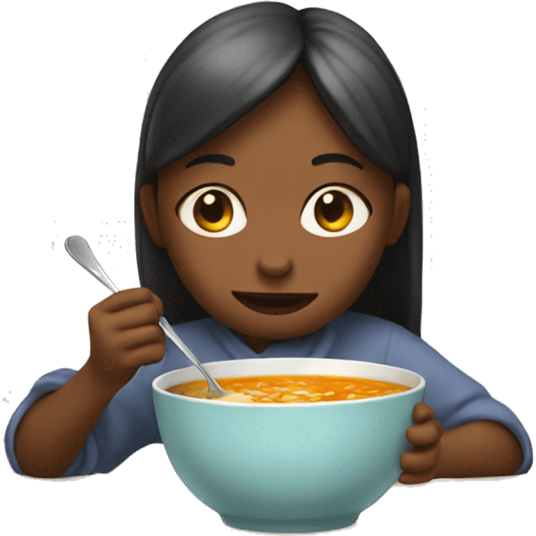 Girl eating soup emoji