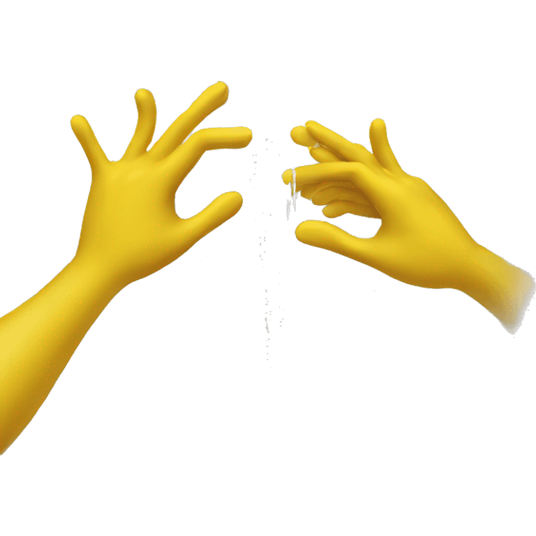 yellow hands reaching down with soap emoji