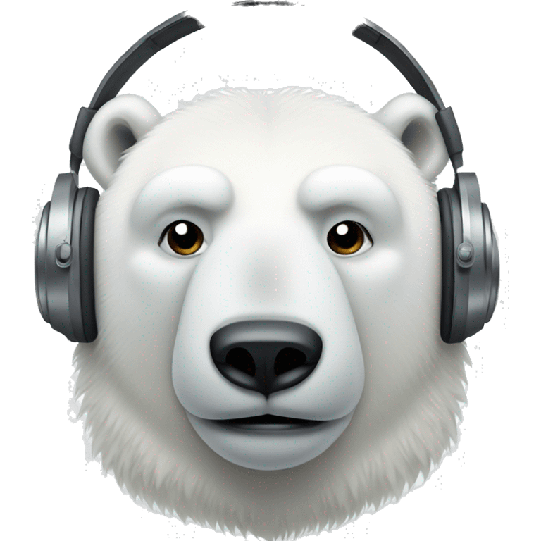 Polar bear with headphones emoji