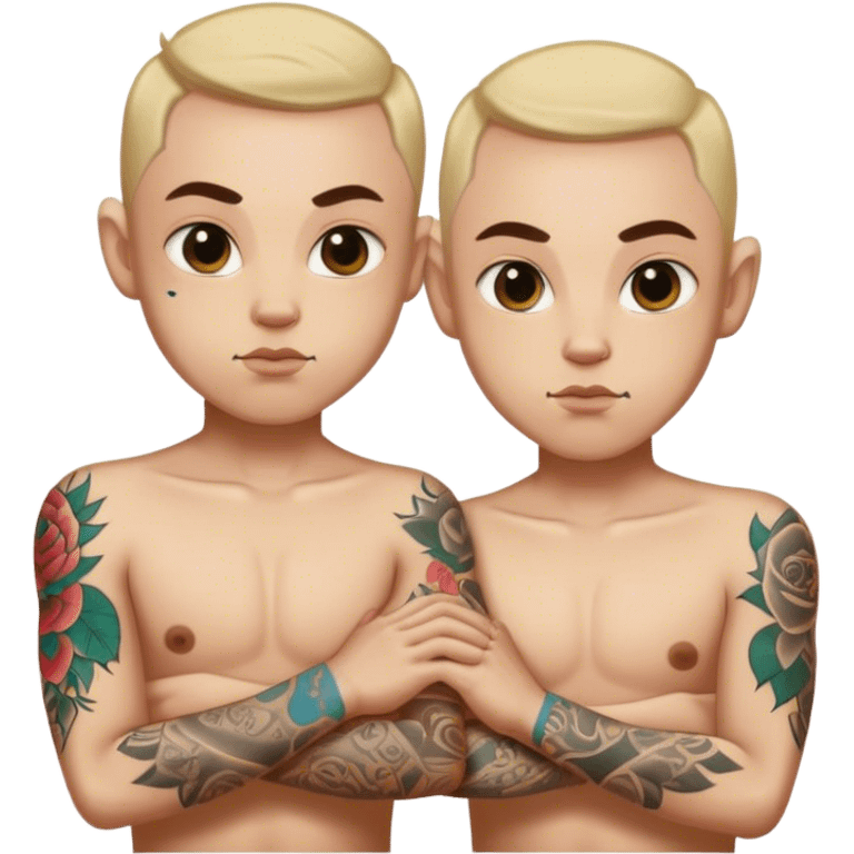 Siamese twin with tattoos emoji