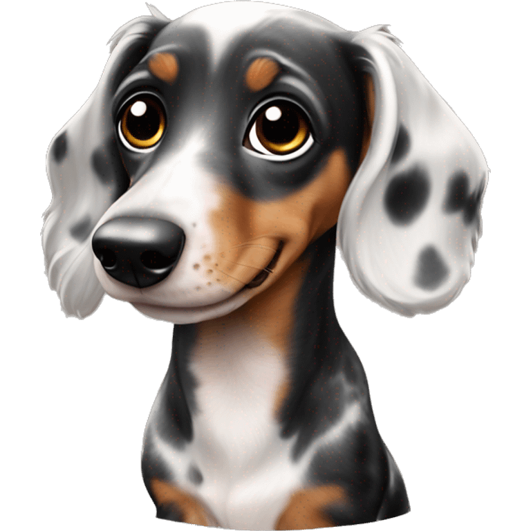 Black Merle mini dachshund  emoji