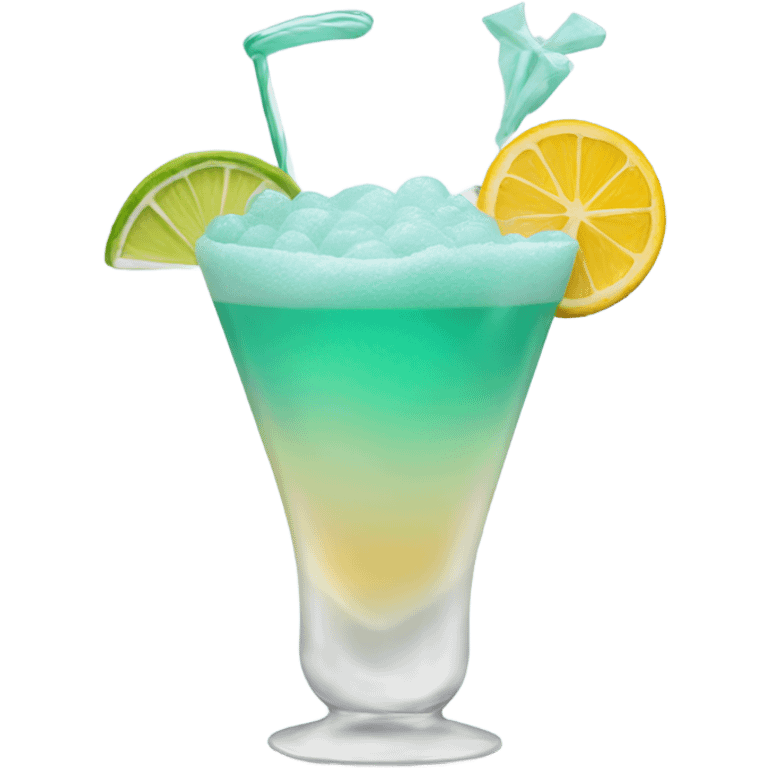 Cocktail with sea foam emoji