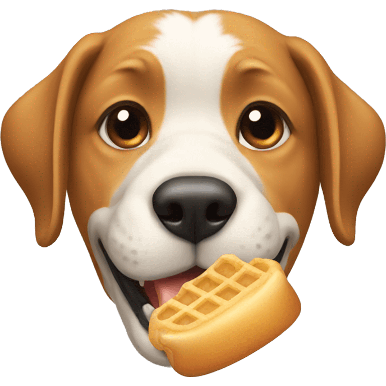 a dog eating  emoji