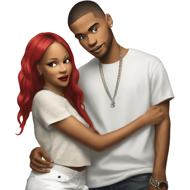 Hyper Realistic C Breezy and Rhianna romantic photo  emoji