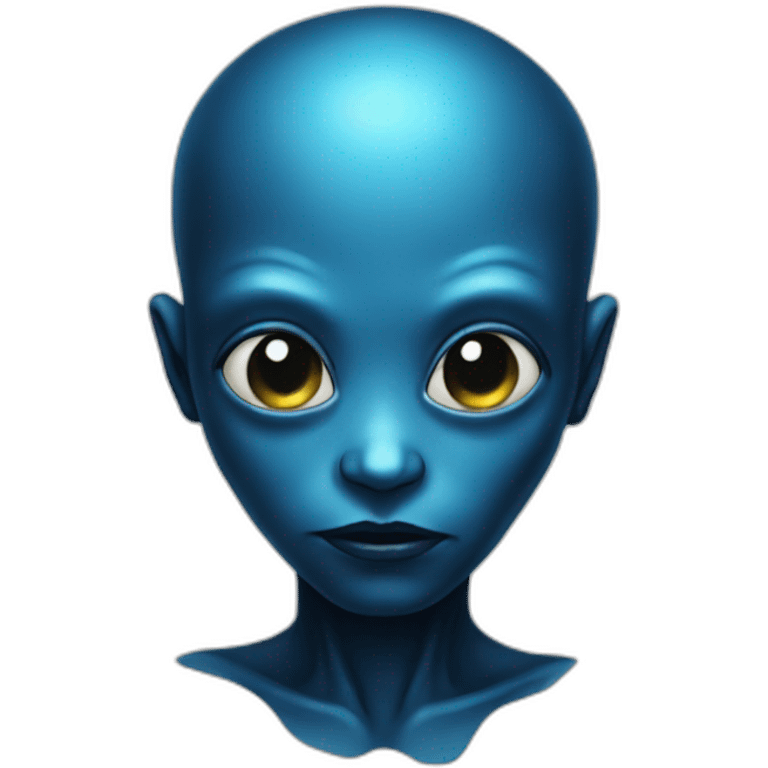 Alien blue black face emoji