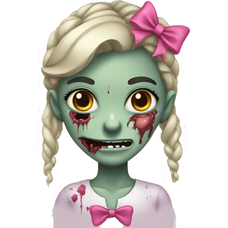 zombie girl with pink bow emoji