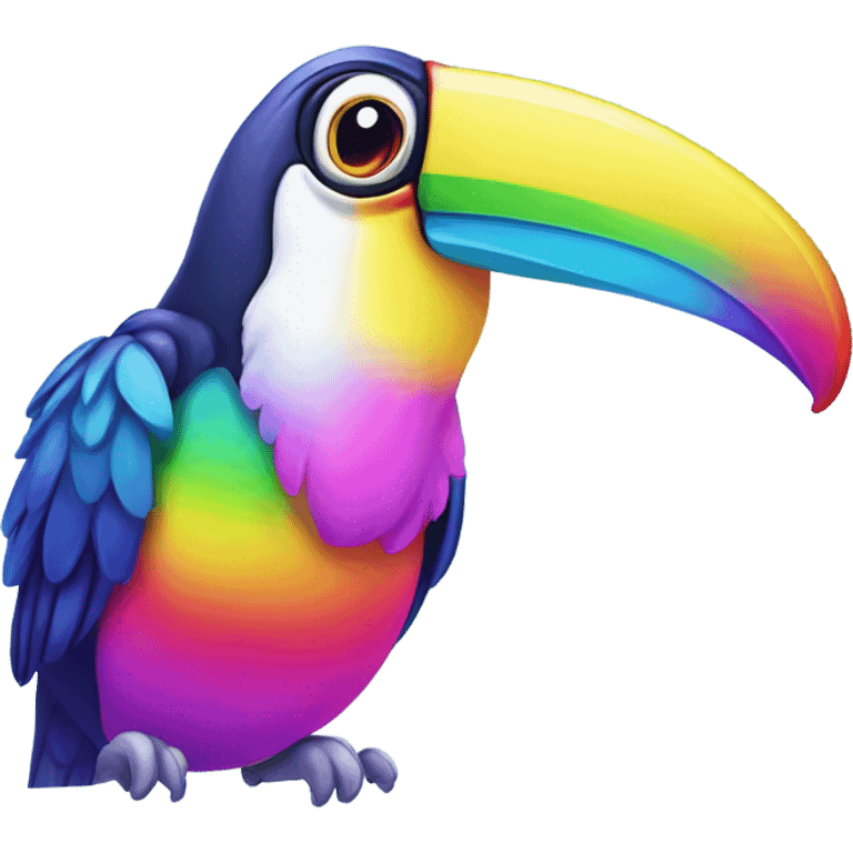 Lisa Frank rainbow toucan  emoji