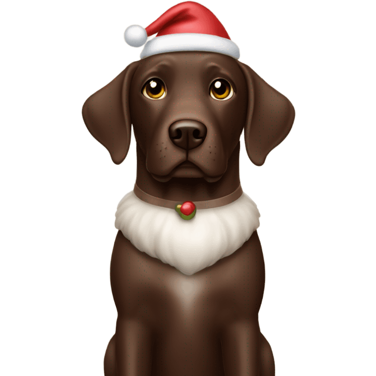 Chocolate Labrador nutcracker holiday  emoji