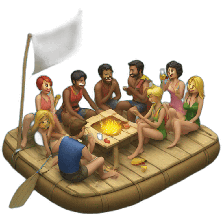 A party on a raft emoji