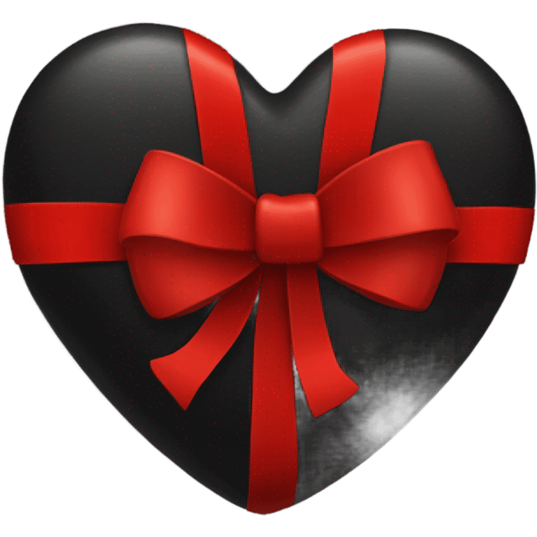 black heart with red bow emoji