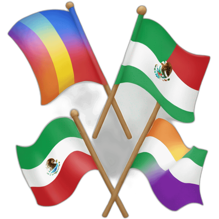 LGBT flag and Mexican flag emoji