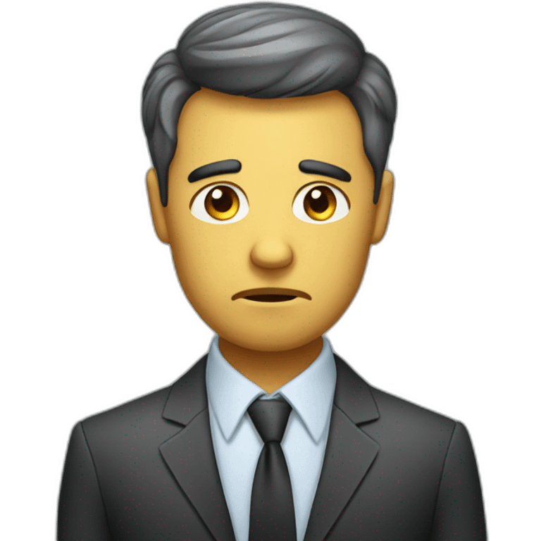 disappointed and Sad businessman emoji