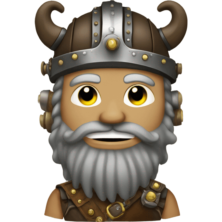 Waving Viking Emoji in Steampunk Style emoji