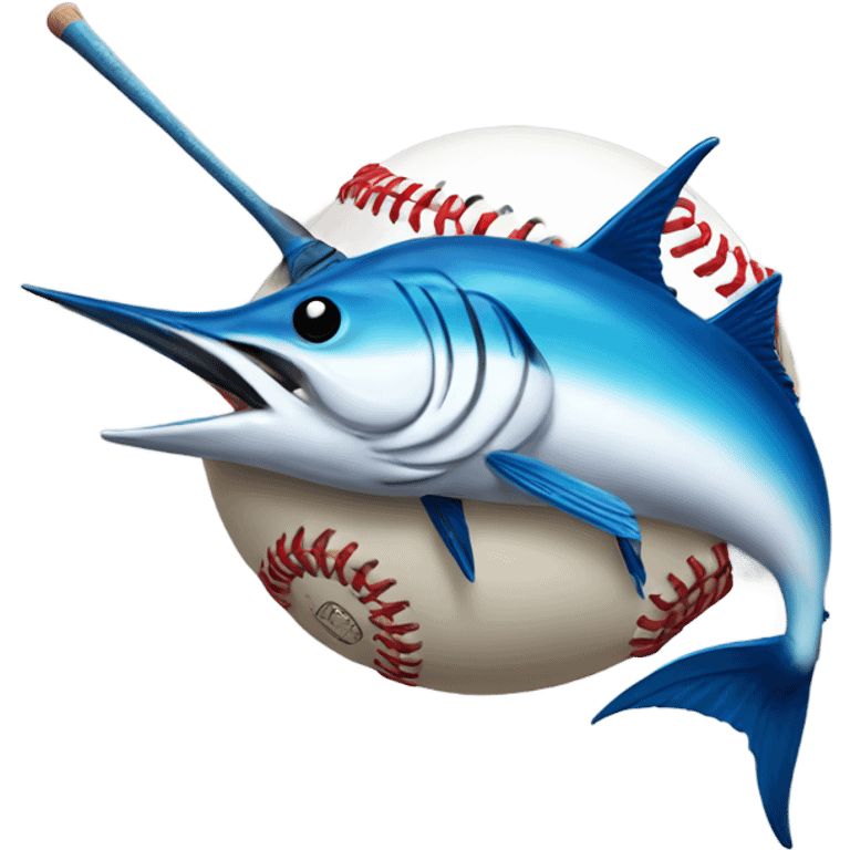 Marlin eating a baseball emoji