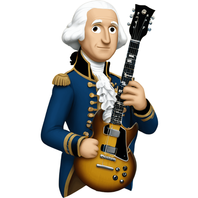 George Washington playing a Gibson sg emoji