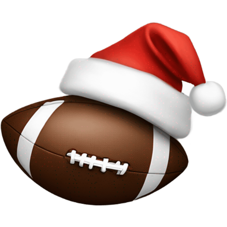 Santa’s hat on a football emoji