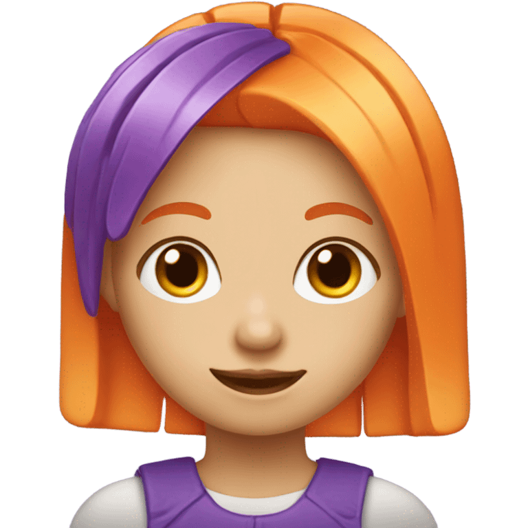 Orange hair girl with a purple popsicle  emoji