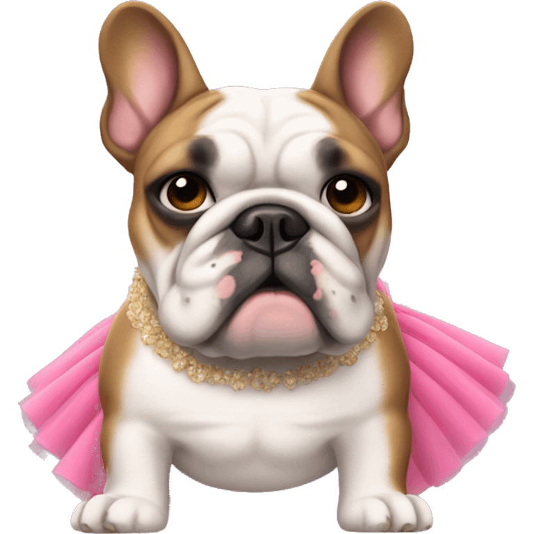 france bulldog with a tutu emoji