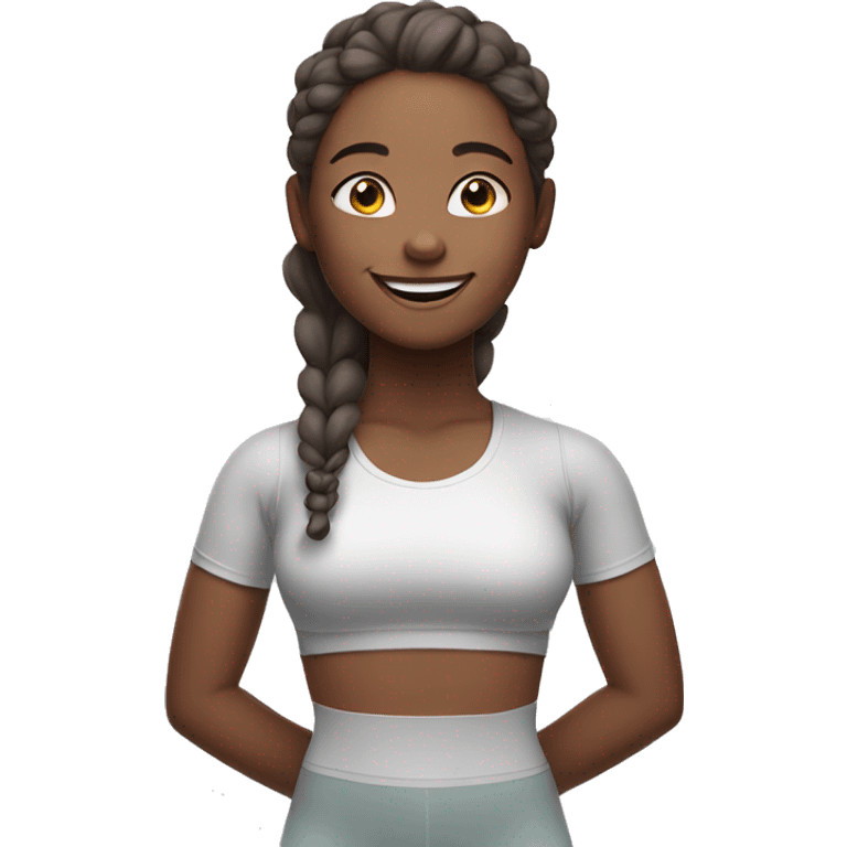 smiling girl in yoga outfit emoji