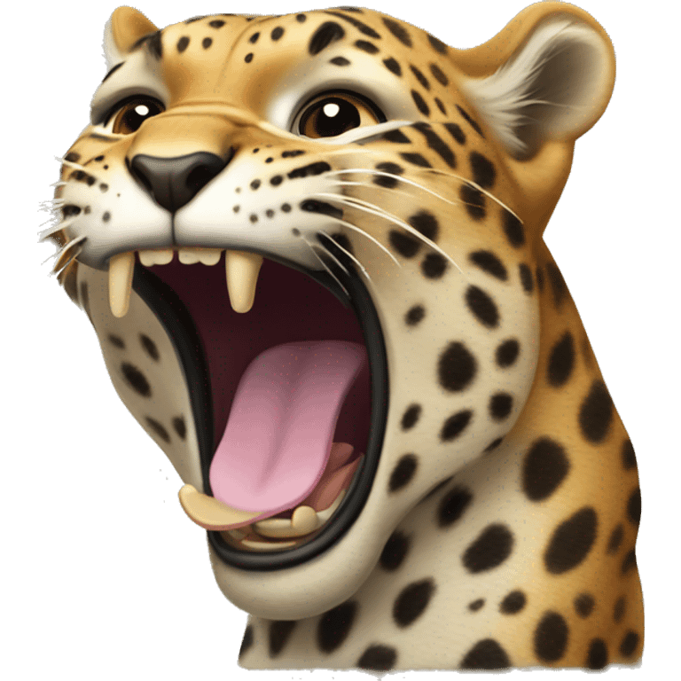 yawning leopard  emoji