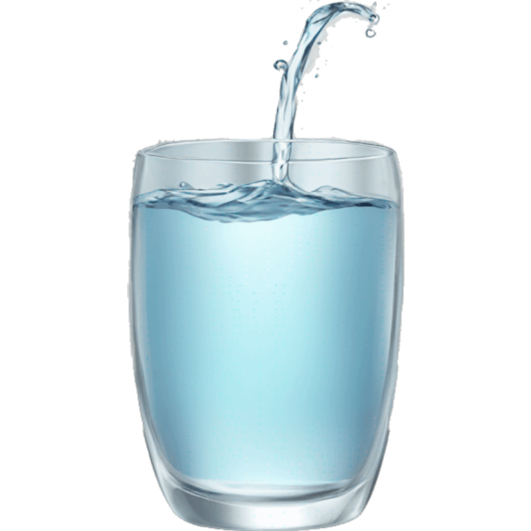 Cup of water in a beautiful clear glass  emoji