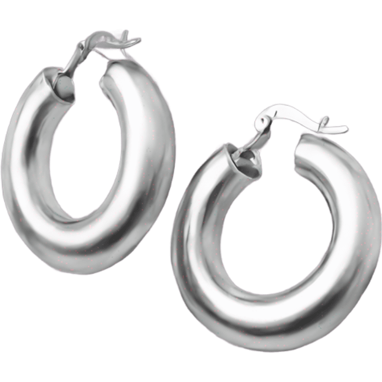 chunky silver hoop earrings emoji