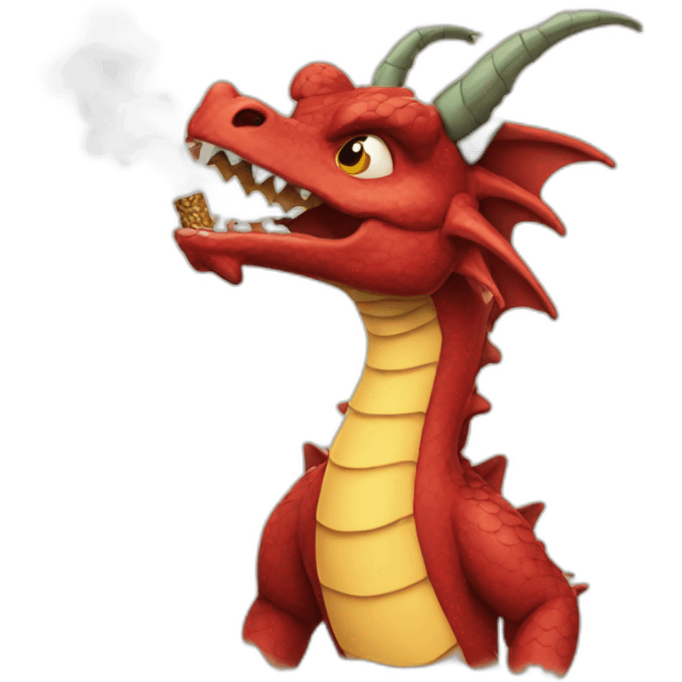 Dragon smoking emoji