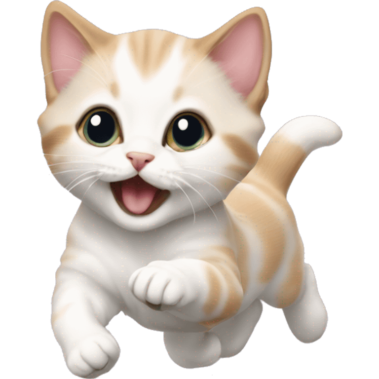 Munchkin kitten running emoji