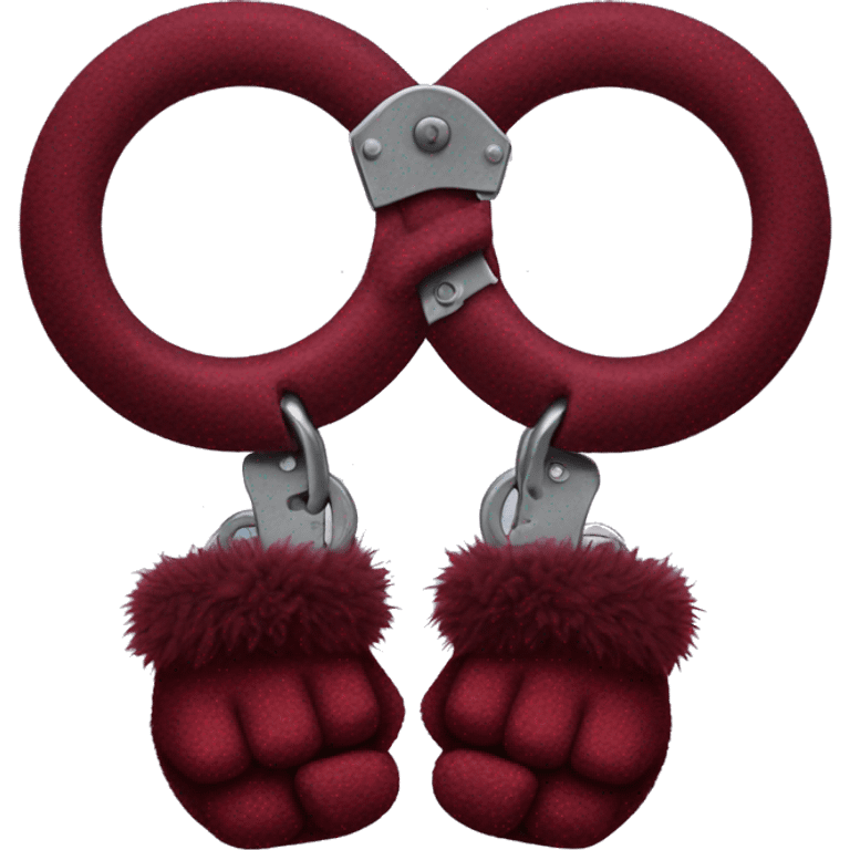 Dark red fuzzy handcuffs emoji